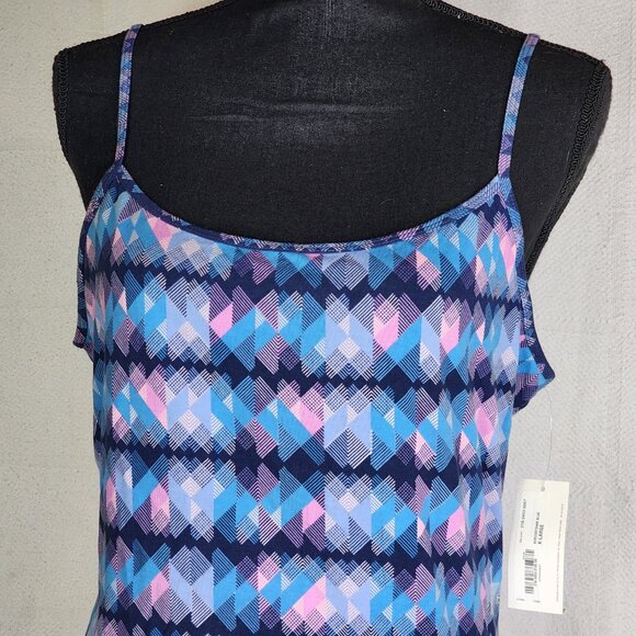 Decree Acrosstown Blue Crop Midriff Spaghetti Strap Cotton Span Cami Top Size XL - Picture 4 of 16